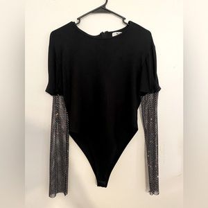Netted long sleeve bodysuit